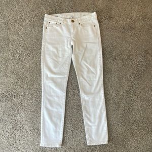 J Crew Toothpick ankle white jeans
